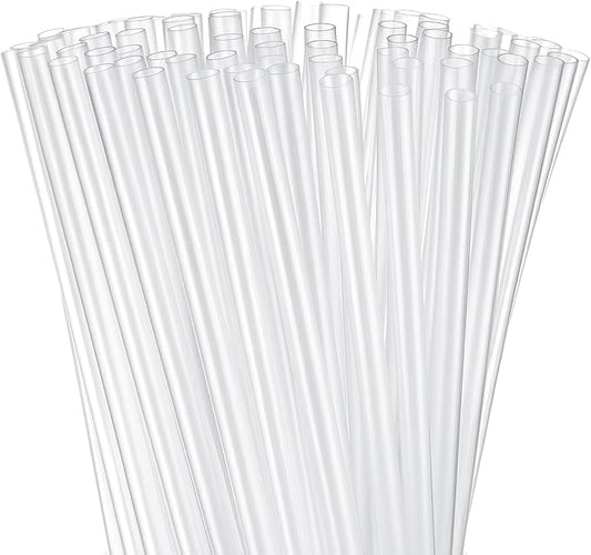 Honeydak 120 Pcs Clear Straws Reusable 9" Plastic Hard Straws Clear Drinking Tube for Smoothies Beverage Cocktail Home Restaurant Party Supply