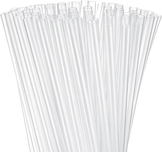 Honeydak 60 Pcs Clear Straws Reusable 9" Plastic Hard Straws Clear Drinking Tube for Smoothies Beverage Cocktail Home Restaurant Party Supply