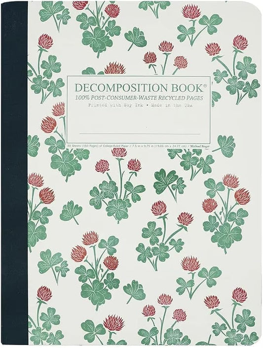 Decomposition Crimson Clover College Ruled Composition Notebook - 9.75 x 7.5 Journal with 160 Lined Pages - Cute Notebooks for School Supplies, Home & Office - 100% Recycled Paper - Made in USA