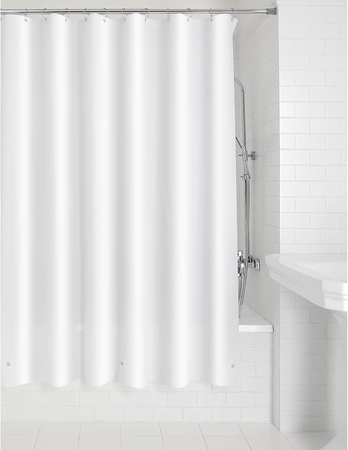 Medium Weight PEVA Shower Curtain Liner, 70" x 71" – White