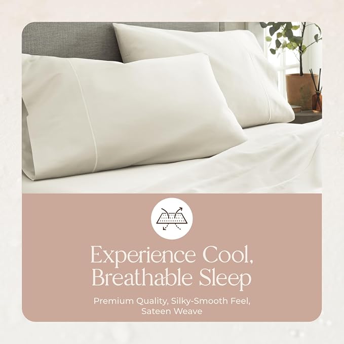 100% Organic Cotton Pillow Cases Standard Size Set of 2-100% Cotton Pillowcases GOTS Certified 500 Thread Count - Naturally Cooling Comfortable Breathable & Soft Pillow Cases (Natural, Standard)