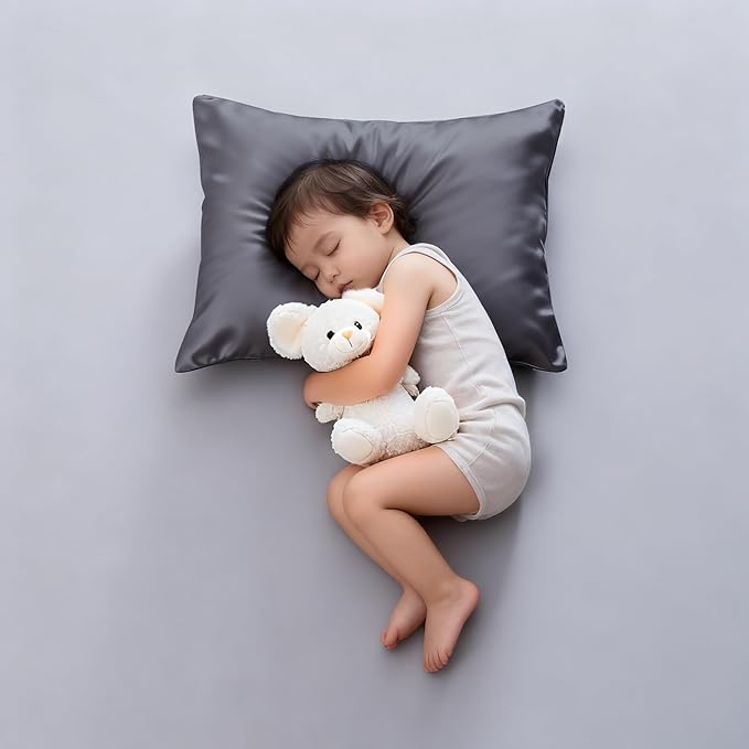 4 Pack Cooling Toddler Pillow Cases,Viscose Derived from Bamboo Small Pillow Protectors Set of 4, 400 TC Soft Silky Breathable Summer Pillow Cover with Zipper Hidden (4PCS, 13‘’x18‘’,Dark Grey)