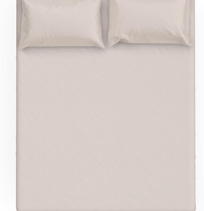 MakeMake Organics Organic Queen Fitted Sheet Set GOTS Certified Organic Cotton Fitted Sheet with 2 Pillowcase Ultra Soft Non Toxic Breathable Hypoallergenic Colorful Neutral (Queen, Solid Taupe)