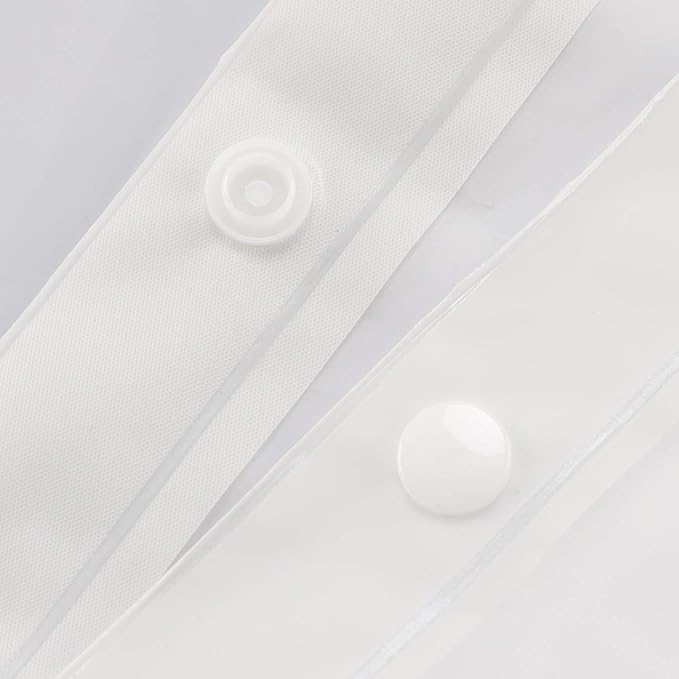 River Dream 2 Pack Snap in Shower Curtain Liner Replacements 70 x 54, White, with Magnets ，Removable Liner ，Plastic(PEVA)