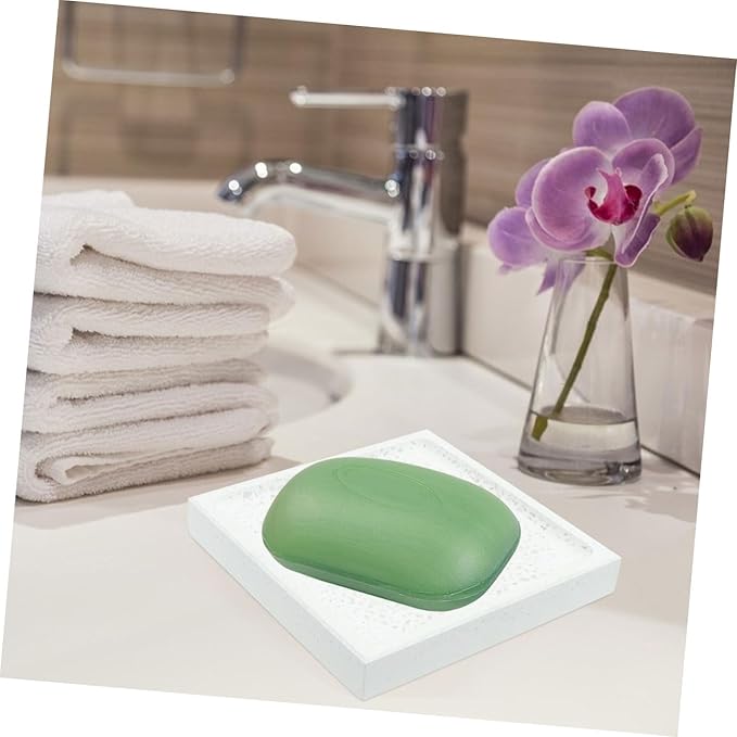 TEHAUX Bathroom Diatomite Soap Dish Holder Natural Water-Absorbent Soap Tray for Shower Sink Quick Drying and Easy to Clean