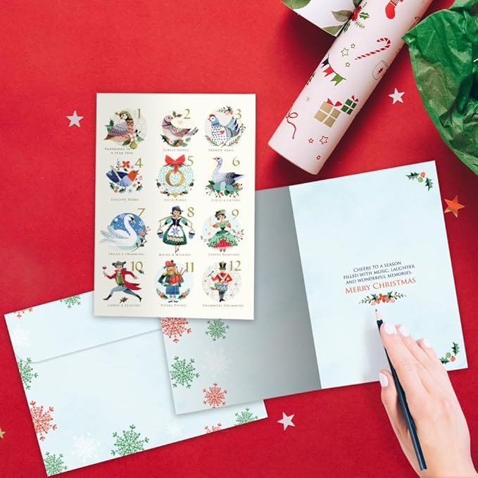 Tree-Free Greetings - Season's Greeting Cards - Artful Designs - 12 Cards + Matching Envelopes - Made in USA - 100% Recycled Paper - 5 x 7-12 Days (VP80732)