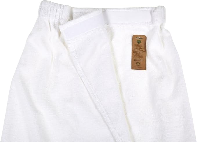 Arus Women's Bathrobe GOTS Certified Organic 100% Turkish Terry Cotton Robe Adjustable Closure Bath Wrap