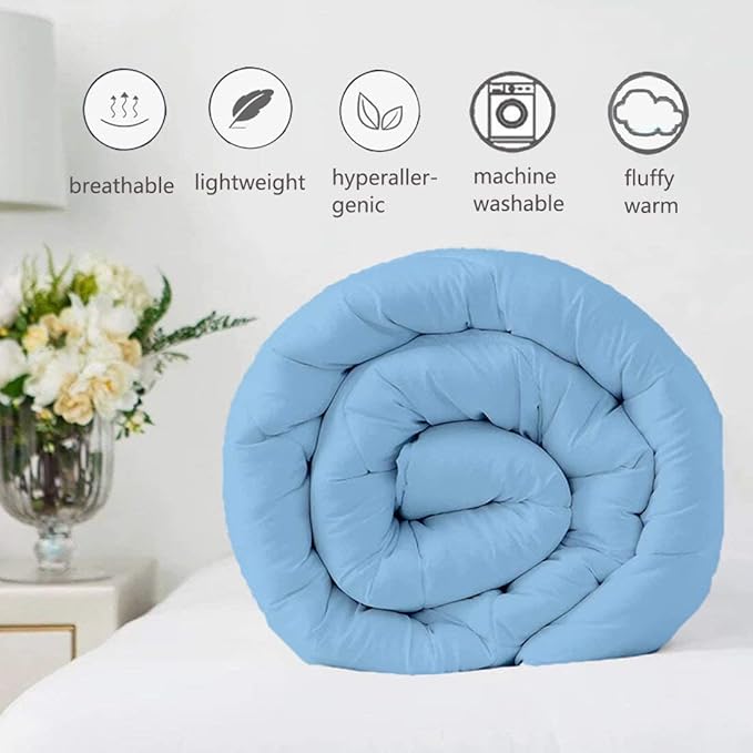 Hypoallergenic 1000-TC Pinch Pleated Down Alternative Comforter Super King Plus 120x120 Inches 1pc Comforter & 2 pcs Pillow Covers, 700 GSM & All Side Corner Tabs 100% Egyptian Cotton