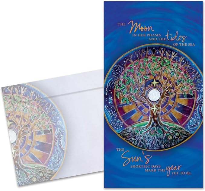 Tree-Free Greetings - Solstice Money Holder Card - Artful Designs - 1 Money Holder Greeting Card + Matching Envelope - Made in USA - 100% Recycled Paper - 3.7 x 7 - Winter Solstice Mandala (ZO70074)