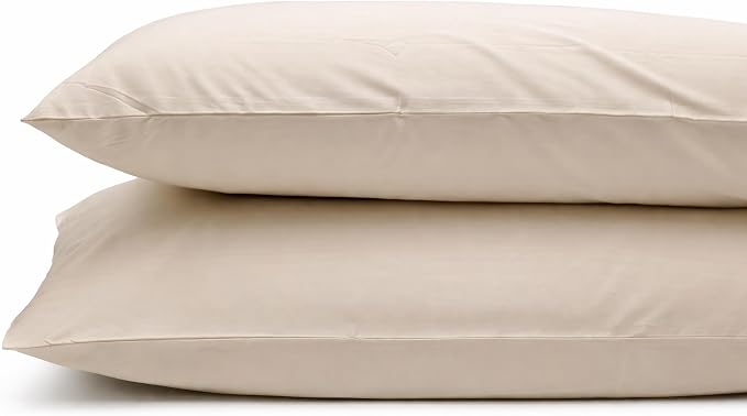 ORGANIC TEXTILES 350 Thread Count GOT's Certified Organic Cotton Pillowcases, Non-Toxic - (Children, Ivory) - Set of 2