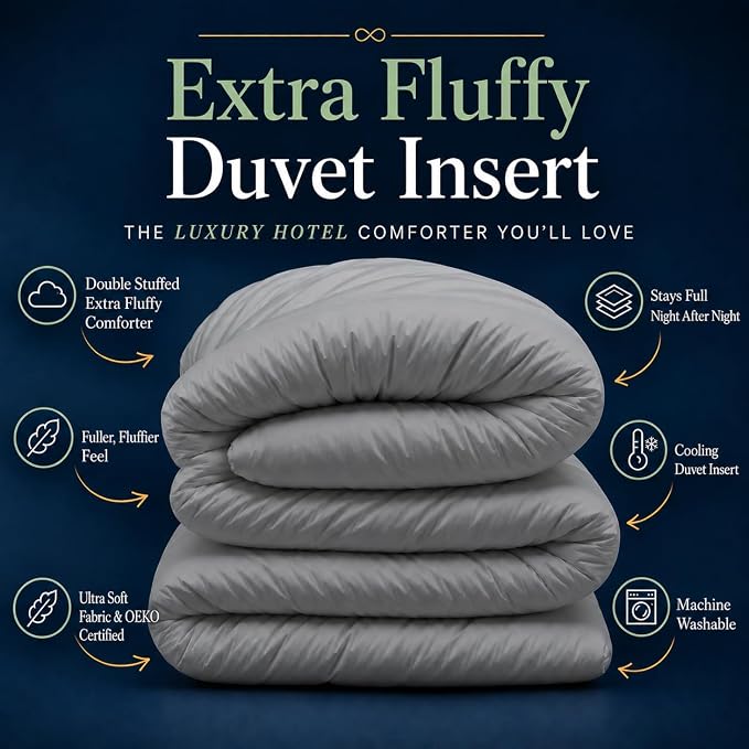 The Ultimate All Season Comforter Deal Hotel Luxury Down Alternative Comforter Duvet Insert with Tabs Machine Washable (California King Grey)