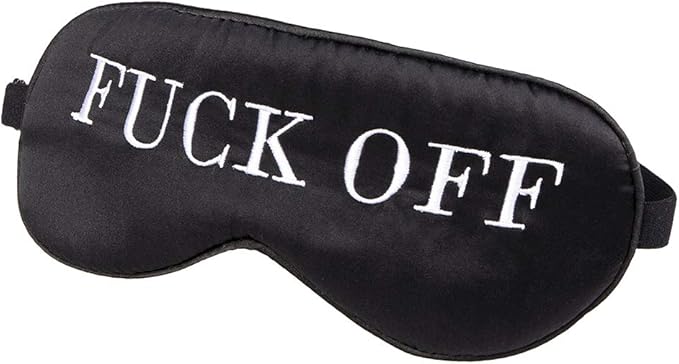 100% Mulberry Silk Sleep Mask, Natural Sleeping Mask for Men & Women, Super Soft Eye Mask for Sleeping with Free Ear Plugs(Fuck Off) (Fuck Off, M)