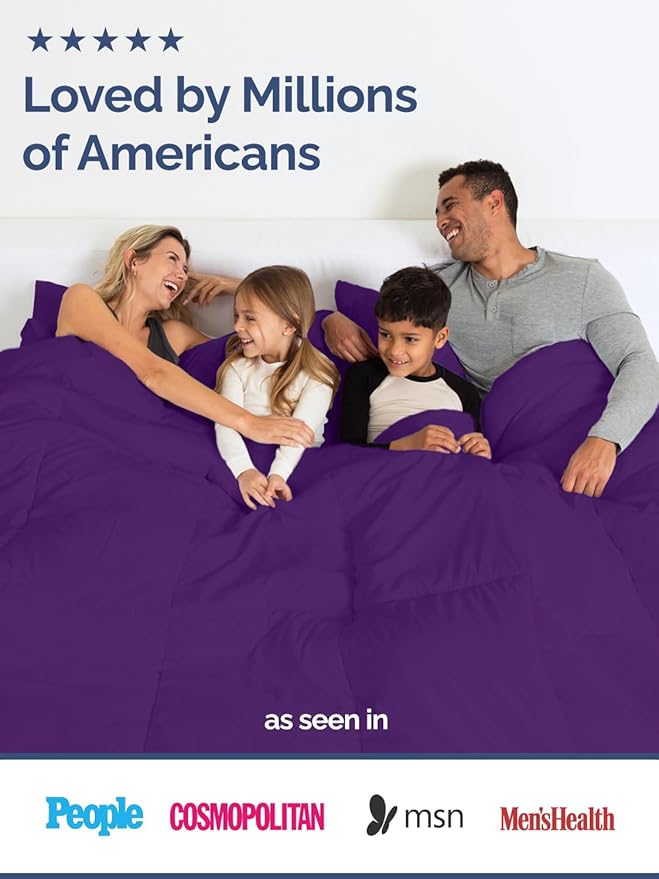 Full Size, Purplec & Lavender Alternative Down Comforter - Warm, Lightweight & Breathable Hotel Quality Bedding Set for Men, Women, Kids & Teens - All Season Cooling Microfiber Duvet Insert Comforter