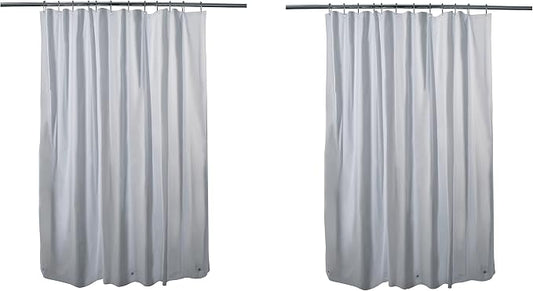 Bath Bliss 2 Pack PVC Standard Shower Curtain Liner | 3G | 70" x 72" | Magnetic Hem | White