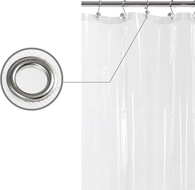 Barossa Design Small Shower Curtain for Shower Stall Size 36 x 72 inches,PEVA - Waterproof, Eco-Friendly, Non-Toxic, Odorless, PVC Free, Metal Grommets (Clear)