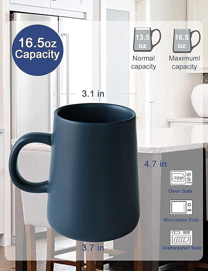 Tea Cup set, Matte Ceramic Coffee Mug, Both Hot & Cold Beverage Tea Mug, suitable for Dishwasher & Microwave & Oven