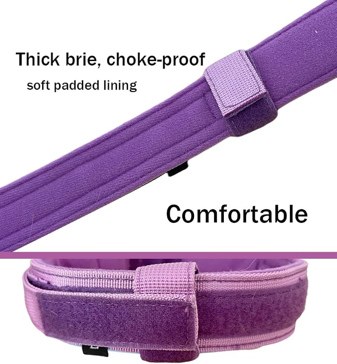 Tactical Dog Collar Adjustable Military Nylon Dog Collar with Control Handle and Heavy Duty Metal Buckle for Medium and Large Dogs (Purple,XXL)