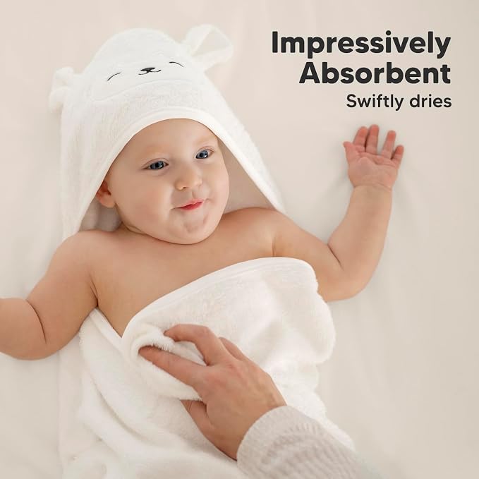 KeaBabies Hooded Baby Towel for Newborn - Large Baby Bath Towels with Hood for Boys, Girls, Toddler, Extra Absorbent & Soft Newborn Bath Essentials