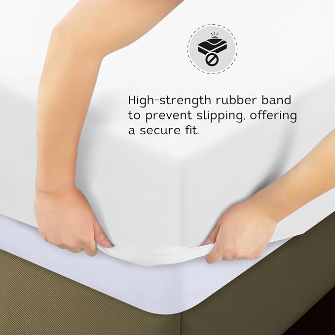 Briarwood Home Extra Deep Fitted Sheet 100% Organic Cotton Flannel, Breathable, Anti-Slip, Shrink-Resistant, Wrinkle-Free, Double-Stitched, Fits Deep Mattresses, White, King