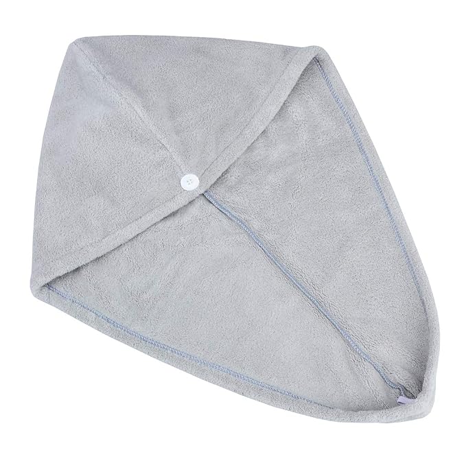 HOPESHINE Women's Soft Shower Hair Towel Twist Hair Turban Wrap Drying Cap Great Gift for Women (Grey 3-Pack)