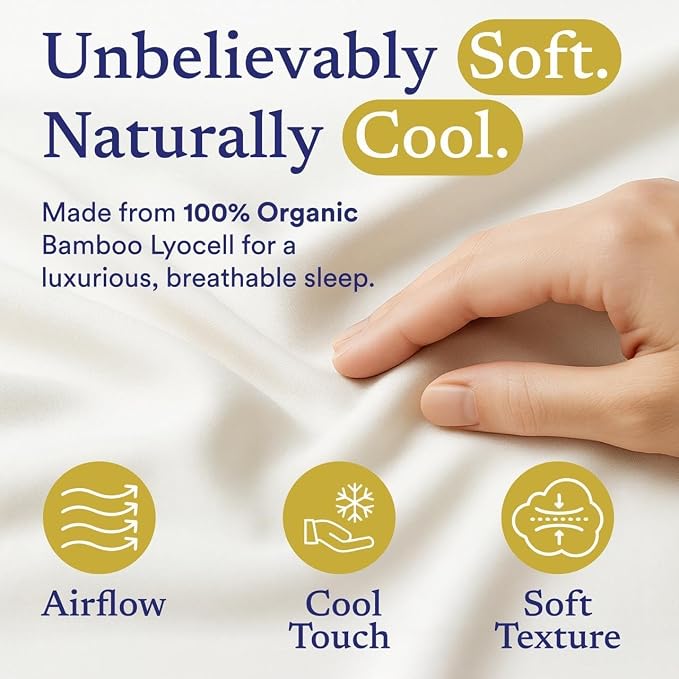 ettitude 100% Lyocell Organic King Pillowcase Set of 2, Cloud White | Cooling Sateen Pillowcases with Envelope Closure for Hot Sleepers or Sensitive Skin, Hypoallergenic, Sustainable, OEKO-TEX