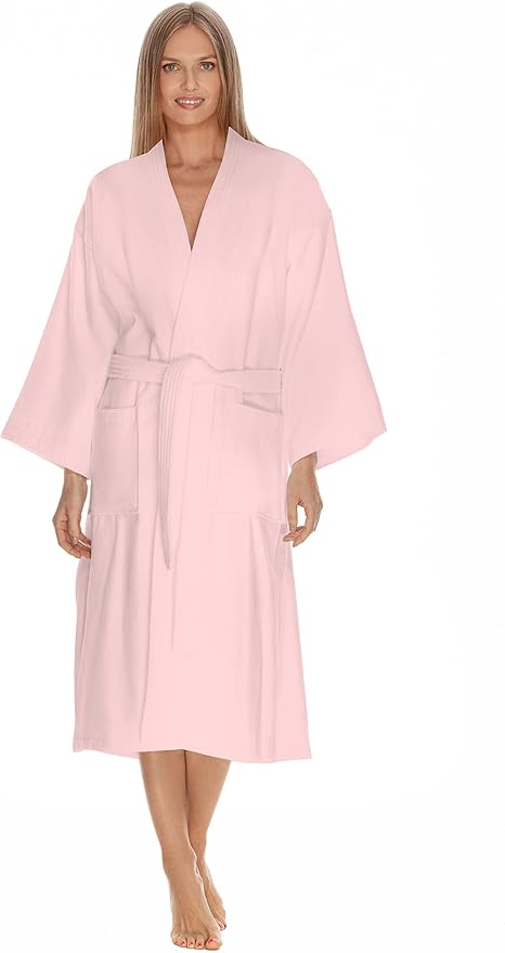 Womens Terry Cloth Bathrobe by Boca Terry, Cotton Spa Robes, Plush Hotel Bath Robe, M/L, 2X, 4X