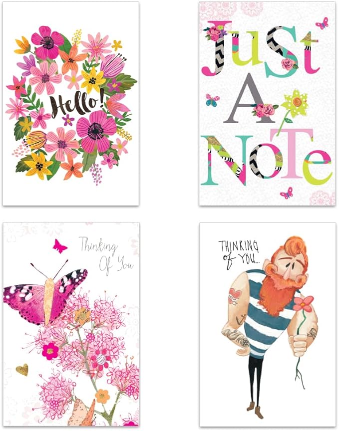 Tree-Free Greetings - All Occasion Cards - Artful Designs - 16 Assorted Cards + White Envelopes - Made in USA - 100% Recycled Paper - 4"x6" - Bursting with Vibrancy (FP54168)