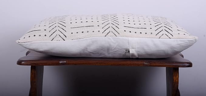 Trade Star Authentic Lumbar Cushion Cover 100% Cotton Throw Pillow Cover Decorative Ivory Bed Pillow Case Handloom Home Decor Large Cushion Case Luxurious (Ivory Snow 14X22 INCHES)