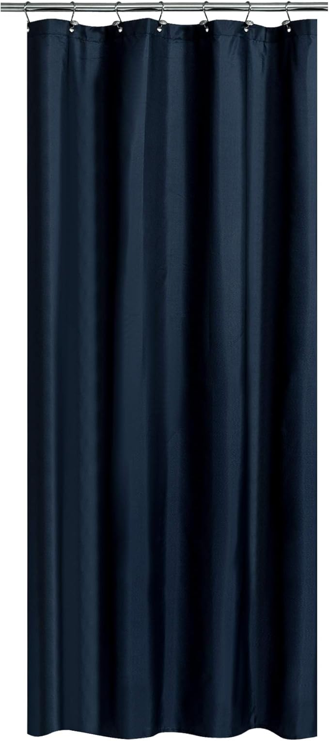N&Y HOME Fabric Shower Curtain or Liner 36 x 72 Inches Bath Stall Size with 2 Bottom Magnets, Hotel Quality, Washable, Water Repellent, Navy