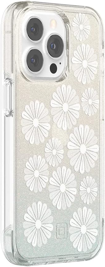 Incipio Design Series Case for 6.1-Inch iPhone 13 Pro, Flower Fields Glitter Wash
