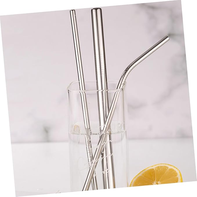 Zerodeko Reusable Stainless Steel Straws Set with Straw Cleaner Brush 24pcs for Tumblers Coffee Tea Party Drinks Sturdy Eco-friendly