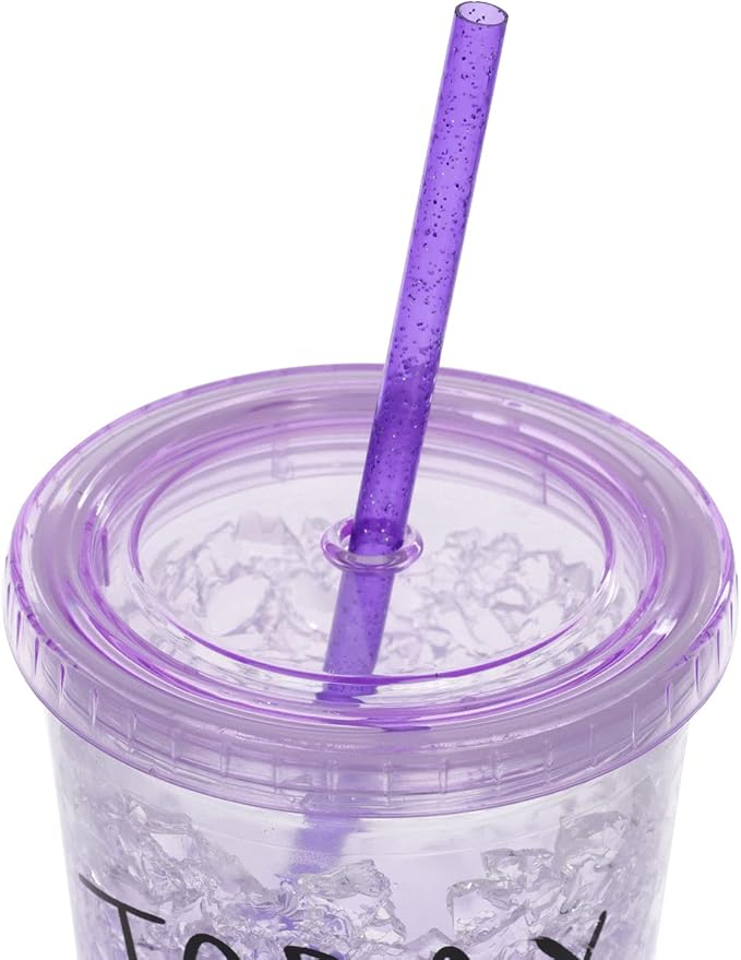 Dakoufish 11 inch glitter clear 12 piece reusable straw replacement plastic straw for 16 oz 18oz 20 oz 24 oz 30 oz yeti,stanley,tumblers starbucks straws plus one cleaning brush (6 color,11 inch)