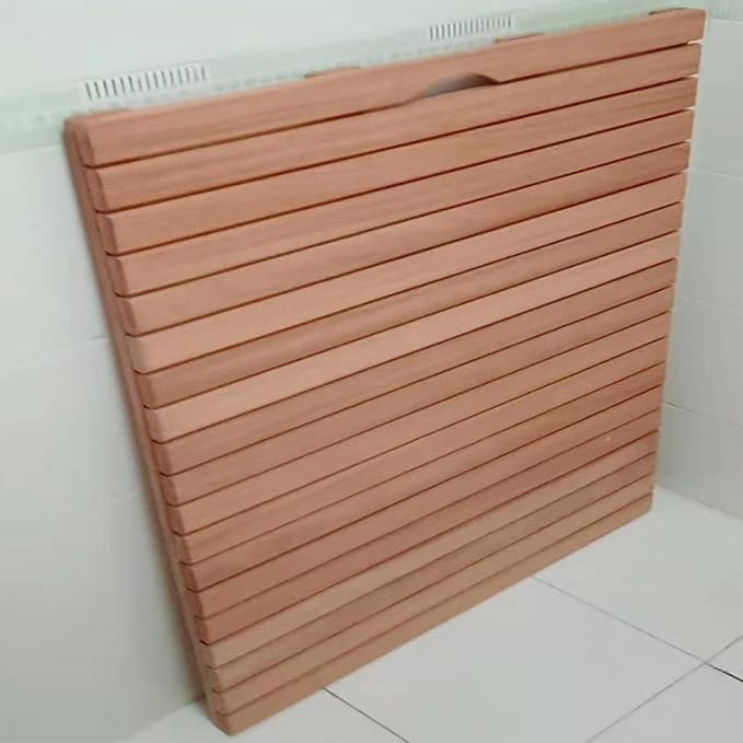 Natural Wooden Shower Mat,Bamboo Bath Mat,Wooden Stripe Bath Mat,Non-Slip Bathroom Board,Bathroom Accessories,Natural Environmental Friendly,Easy Storage,Customizable,30x50cm/12x20in