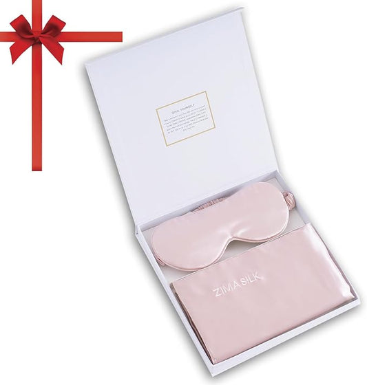 ZIMASILK 22 Momme Silk Pillowcase for Hair and Skin - 100% Pure Mulberry Silk with Hidden Zipper, Grade 6A Luxury Pillow Case, Gift Box, Comes with Pillowcase Mask (Queen 20"x30", Dusty Pink)