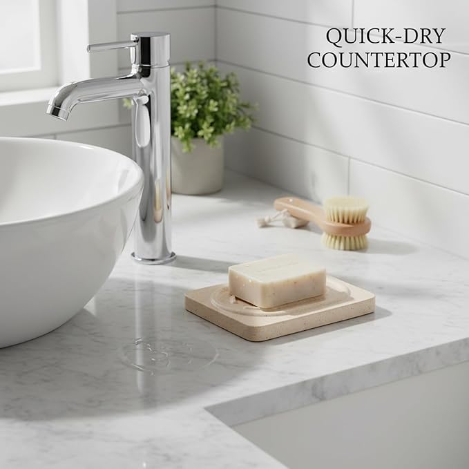 Diatomaceous Earth Soap Dish Tray, Stone Tray for Bathroom Sink Counter, 4.7 x 3.1 Inch (1 PC)