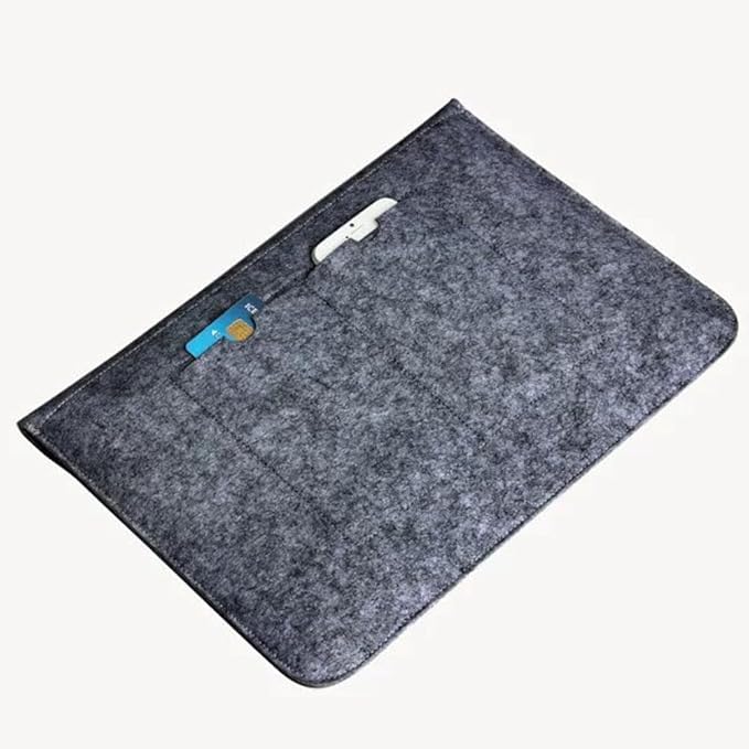Felt Laptop Sleeve Bag Tablet PC Case Ultra Slim Business Carrying Case Protective Bag, Slim Envelope Compatible with Apple MacBook, Acer Dell HP Microsoft Notebook (Dark Gray, 14-inch)