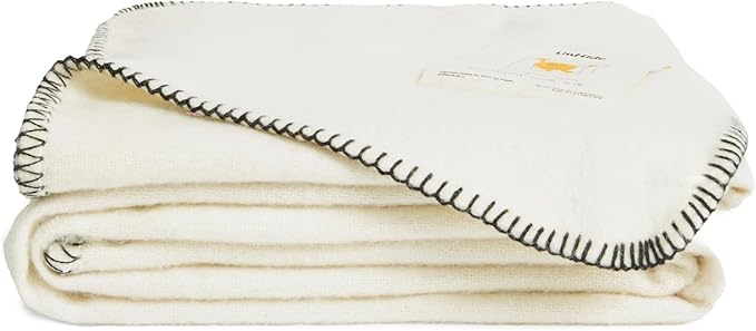 UnHide Knit Alpaca Blanket - 60" x 80" Ultra-Soft & Lightweight Throw - Made with Alpaca & Merino Wool - Sustainable & Ethically Sourced - Snow White