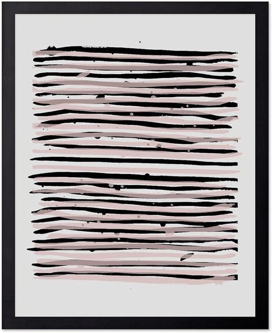 Monem Art Black and Blush Abstract Line Painting Print - Minimalist Scandinavian Art Poster - Wall Decor for Living Room, Bedroom or Office - 18x24 Unframed Wall Art by Mareike Bohmer