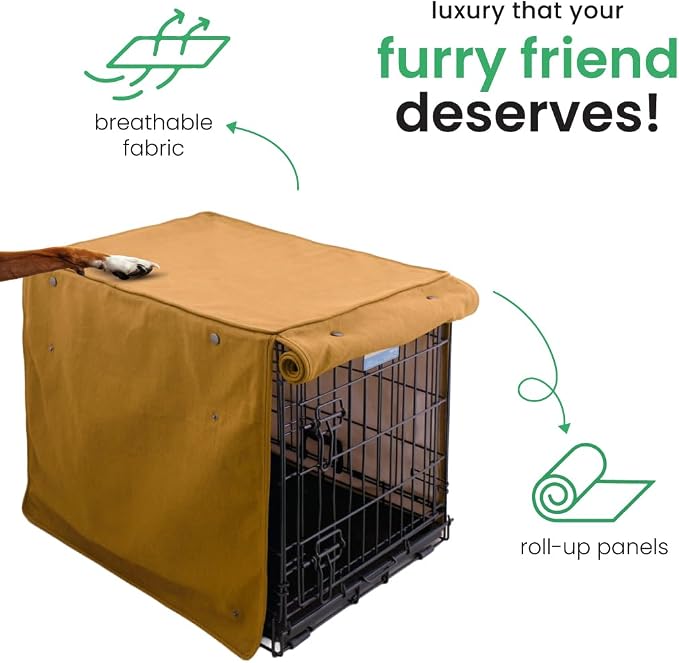 Molly Mutt Fast Car Dog Crate Cover, GOTS-Certified 100% Organic Cotton Canvas Cover for Dog or Puppy Kennel and Cage, Washable, Free of Harmful Chemicals, Medium/Large, Fits 30"x19"x21" Crate