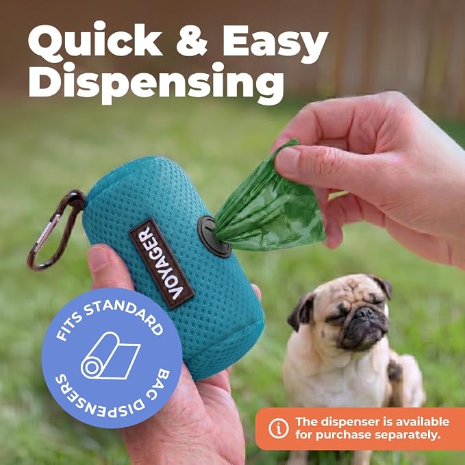 Best Pet Supplies Dog Poop Bags for Waste Refuse Cleanup, Doggy Roll Replacements for Outdoor Puppy Walking and Travel, Leak Proof and Tear Resistant, Thick Plastic - Green (Unscented), 300 Bags