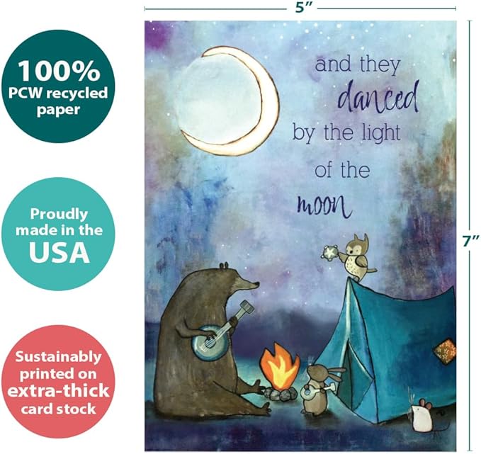 Tree-Free Greetings - Winter Solstice Greeting Card - Artful Designs - 1 Card + Matching Envelope - Made in USA - 100% Recycled Paper - 5"x7" - And They Danced (GO65372)