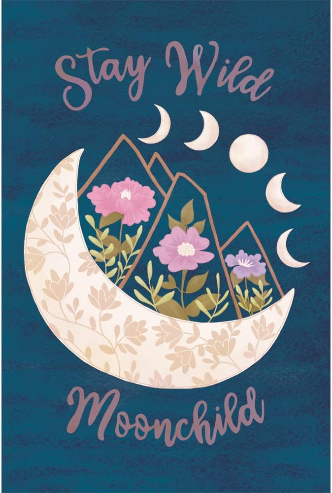 Tree-Free Greetings - All Occasion Cards - Artful Designs - 12 Cards + White Envelopes - Made in USA - 100% Recycled Paper - 4"x6" - Stay Wild Moonchild (FS54558)