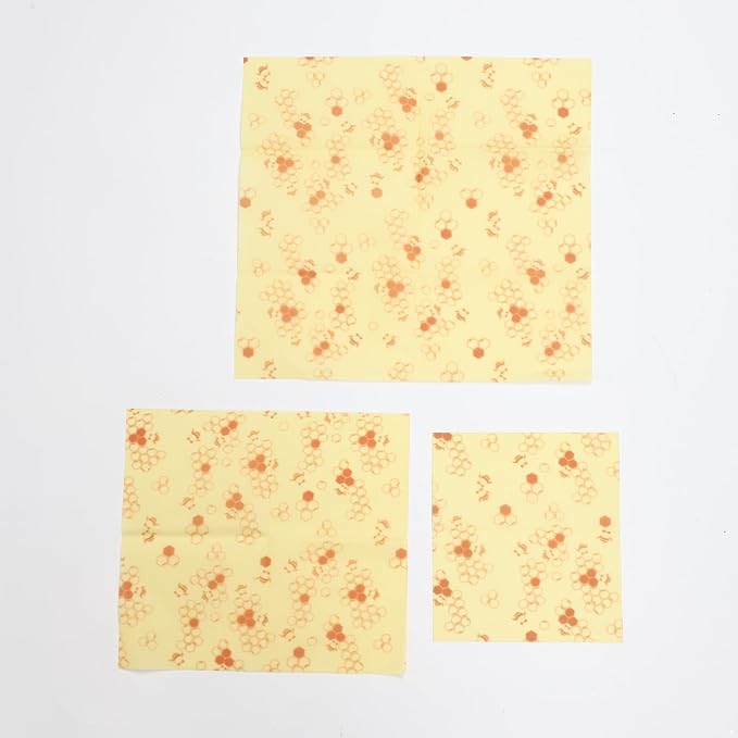 Bee's Wrap Beeswax Wraps for Food - Reusable Food Wraps, Sandwich Wrap & Bowl Covers Yellow Honeycomb One Size
