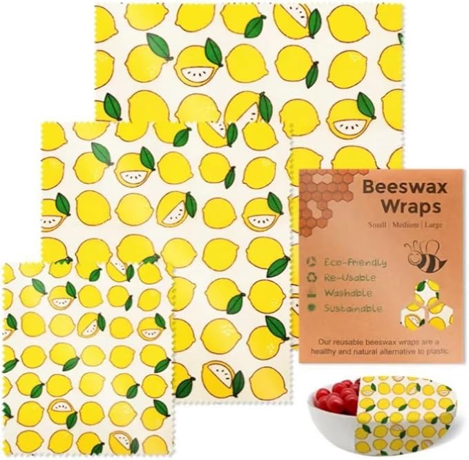 Lemon Beeswax Wraps for Food, Eco-Friendly Beeswax Food Wraps,for Camping, Outings, Outdoor Adventures