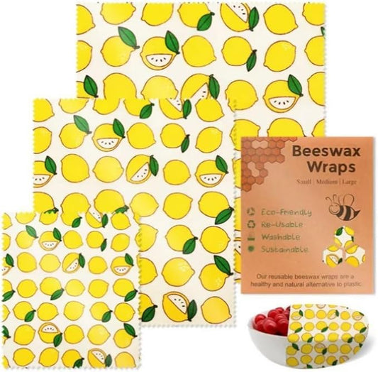 Lemon Beeswax Wraps for Food, Eco-Friendly Beeswax Food Wraps,for Camping, Outings, Outdoor Adventures