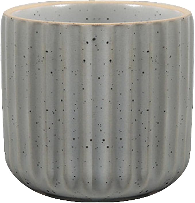 Vintage Ceramic Mug, Japanese Tea Cup 6oz Striped Cup No Handle Drinking Cup for Espresso, Cortado, Matcha, Green Tea, Microwave and Dishwasher Safe, Minimalist coffee Cup-Nordic Grey