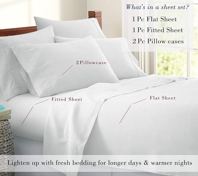 Organic Cotton Bed Sheets Set - 400TC Full Size Ultra Burgundy - 4 Piece Bedding - 100% GOTS Certified, Soft Silky Shiny, Luxury Finish Bedsheets - Fits 18" Deep Pocket Mattress