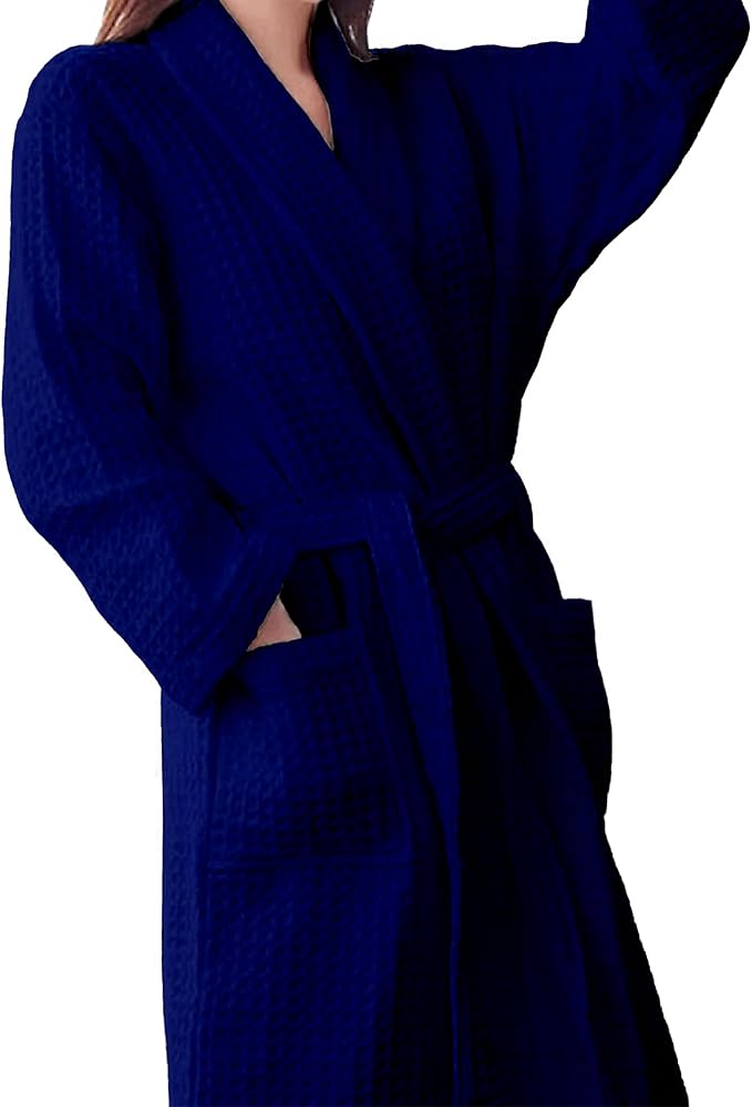 Waffle Knit Lightweight Kimono Spa & Bath Robes for Women and Men - Quick Dry - Soft