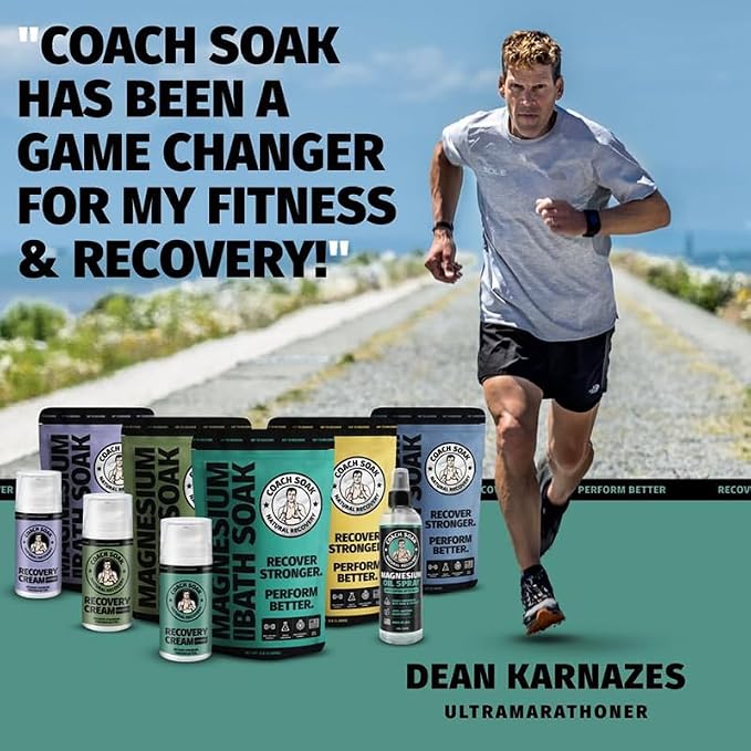 Coach Soak Magnesium Lotion with MSM & Menthol, Mixed Scent 10oz | 3 Pcs Magnesium Chloride Non-Greasy Alternative to Epsom Salt Lotion and Cream Apply Before Sleep for Feet, Leg Cramps & Body