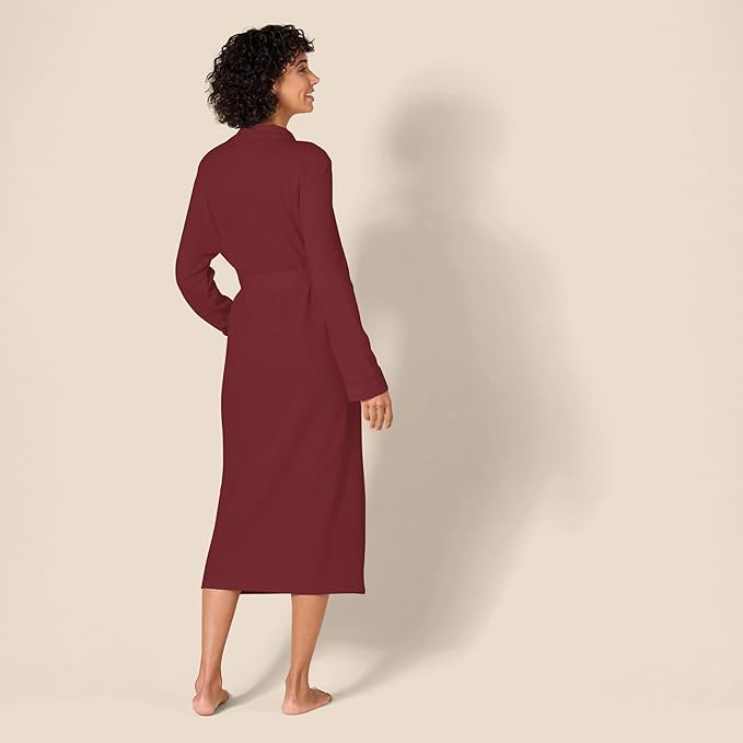 Amazon Essentials Women's Lightweight Waffle Full-Length Bath Robe with Pockets (Available in Plus Size)